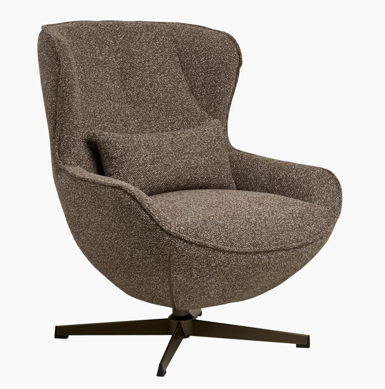 Le Blenheim – Fauteuil Lounge Pivotant Bronze & Terre d'Ombre