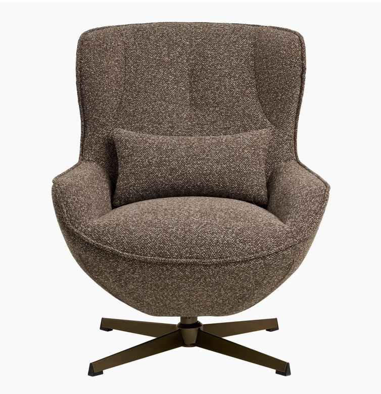 Le Blenheim – Fauteuil Lounge Pivotant Bronze & Terre d'Ombre