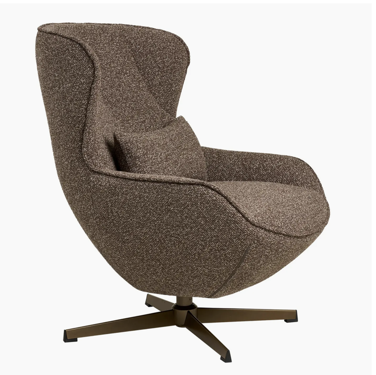 Le Blenheim – Fauteuil Lounge Pivotant Bronze & Terre d'Ombre
