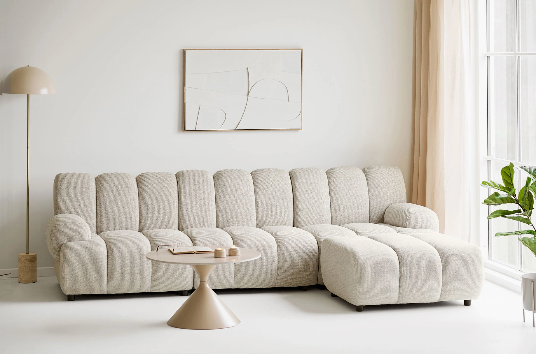 L’Espace Taza – Canapé Modulaire 3,5 Places & Pouf Lounge (275 cm)