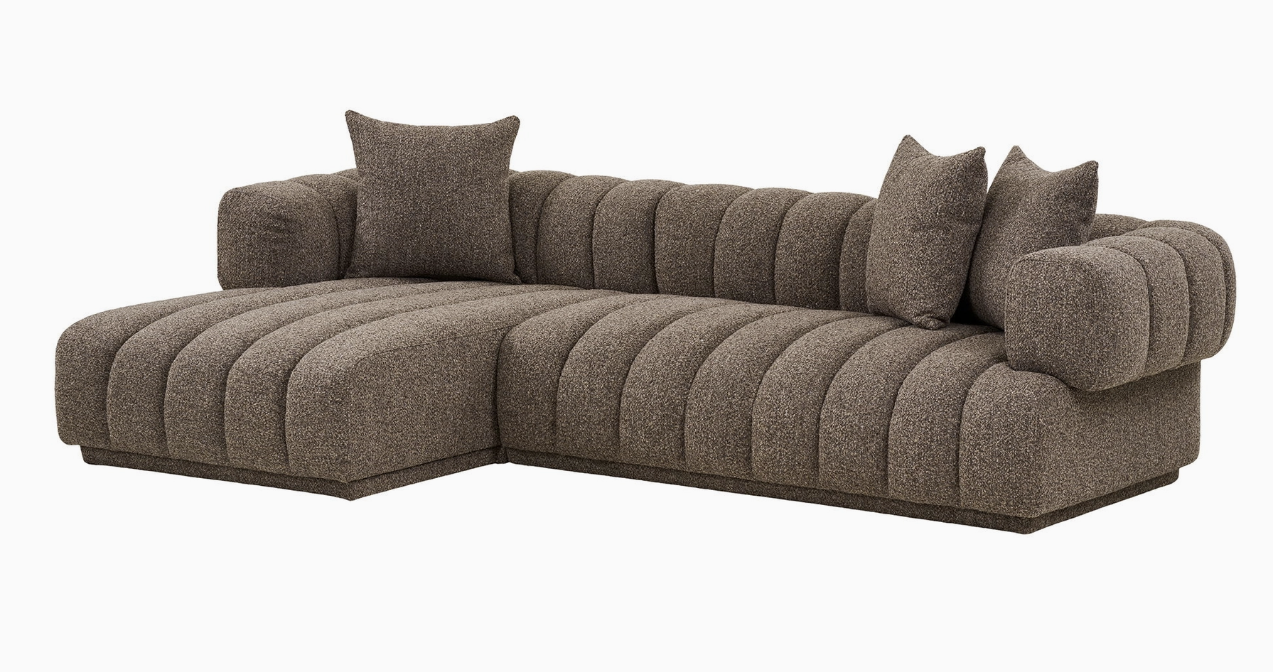 L’Aurora – Canapé Lounge Méridienne en Velours Terre d'Ombre (293 cm)