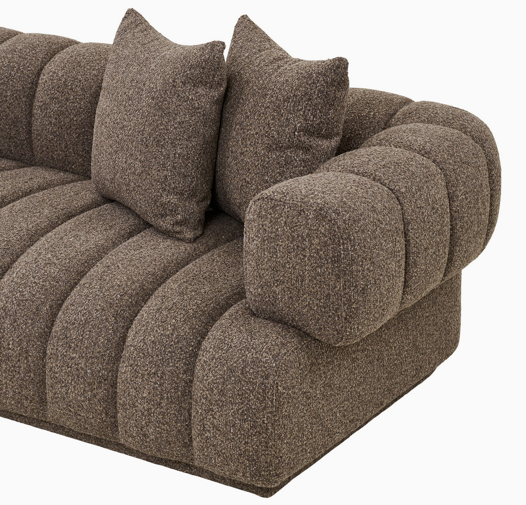 L’Aurora – Canapé Lounge Méridienne en Velours Terre d'Ombre (293 cm)