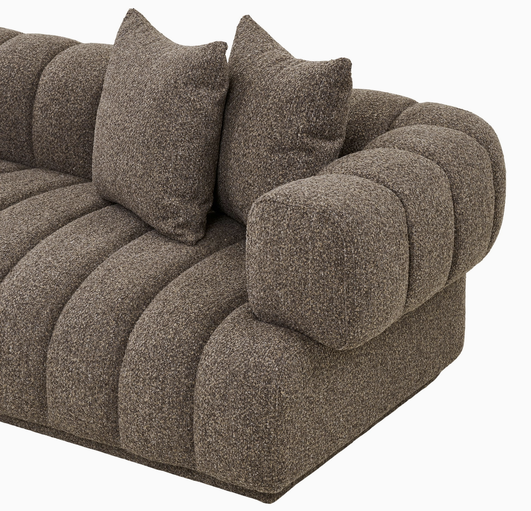 L’Aurora – Canapé Lounge Méridienne en Velours Terre d'Ombre (293 cm)