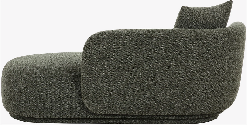 Le Mykonos – Daybed Sculptural & Coussin Cylindrique Vert Sauge