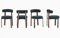 Le Quatuor ClassicBench — Ensemble de 4 Chaises de Table en Lin Noir & Pieds Effet Noyer